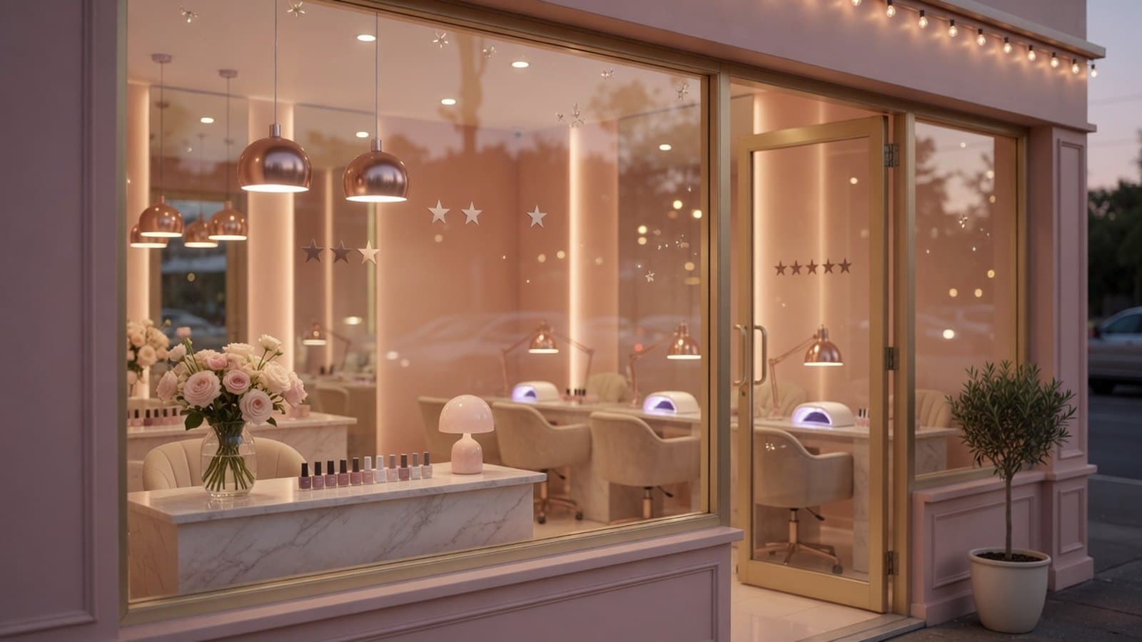 Modern nail salon interior representing local salon rankings