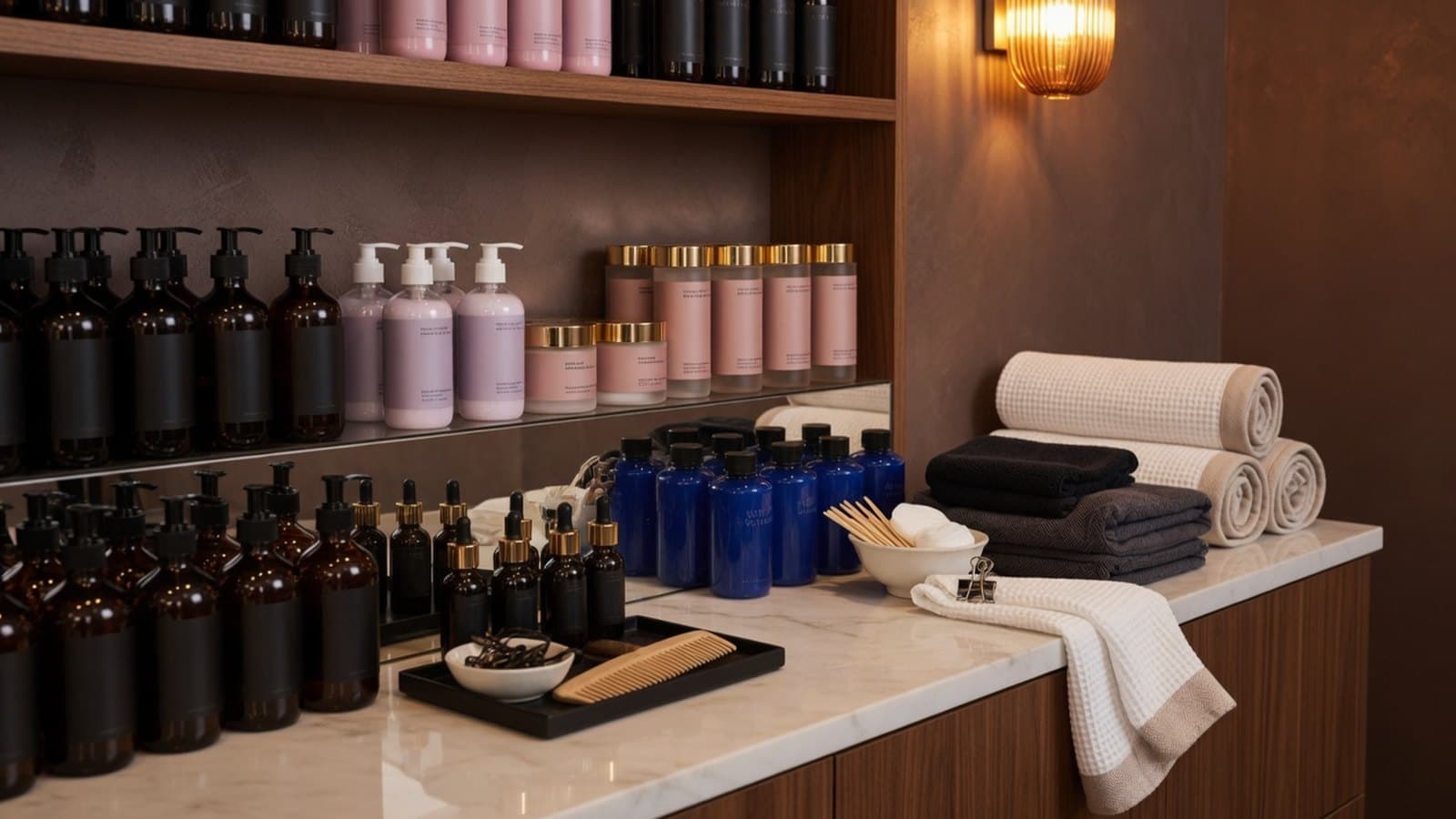 Professional salon product backbar and treatment bottles